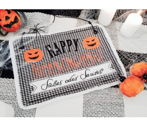 Stickdatei ITH - Türschild Happy Halloween